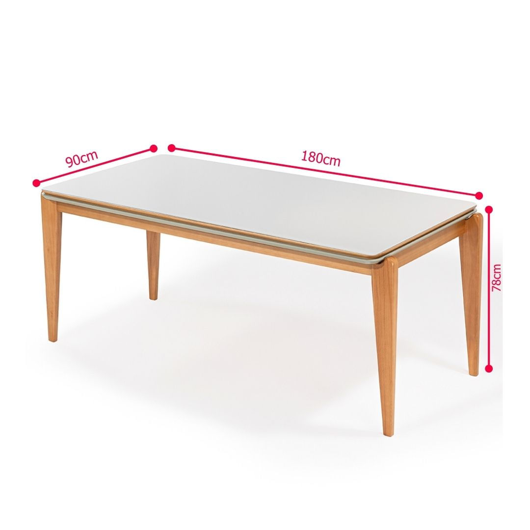 Mesa Oliva com Vidro 180